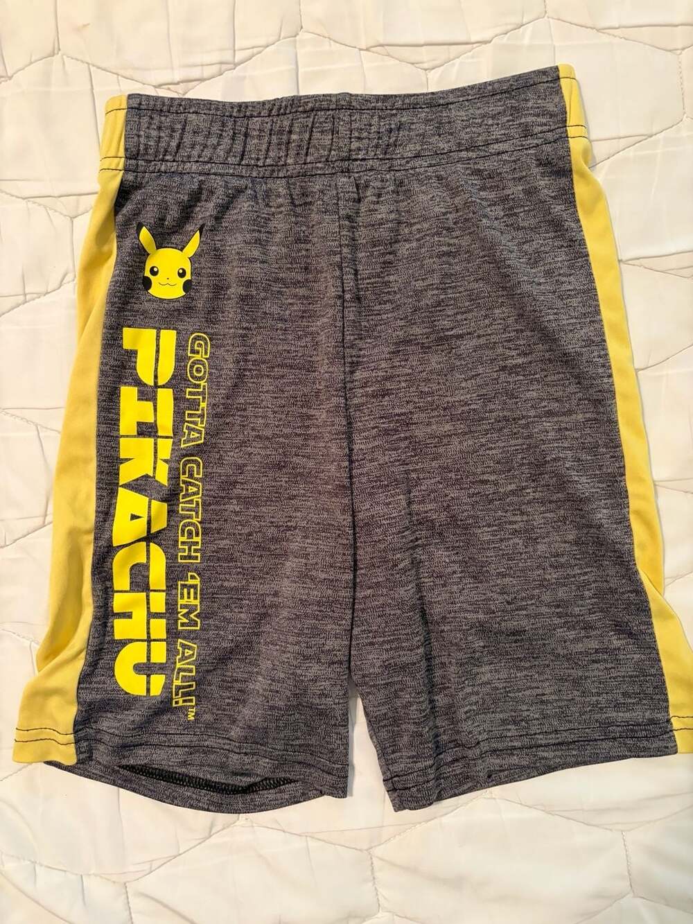 Jumping Beans Pokemon Pikachu Boys Active Short Size 7 Gray Yellow